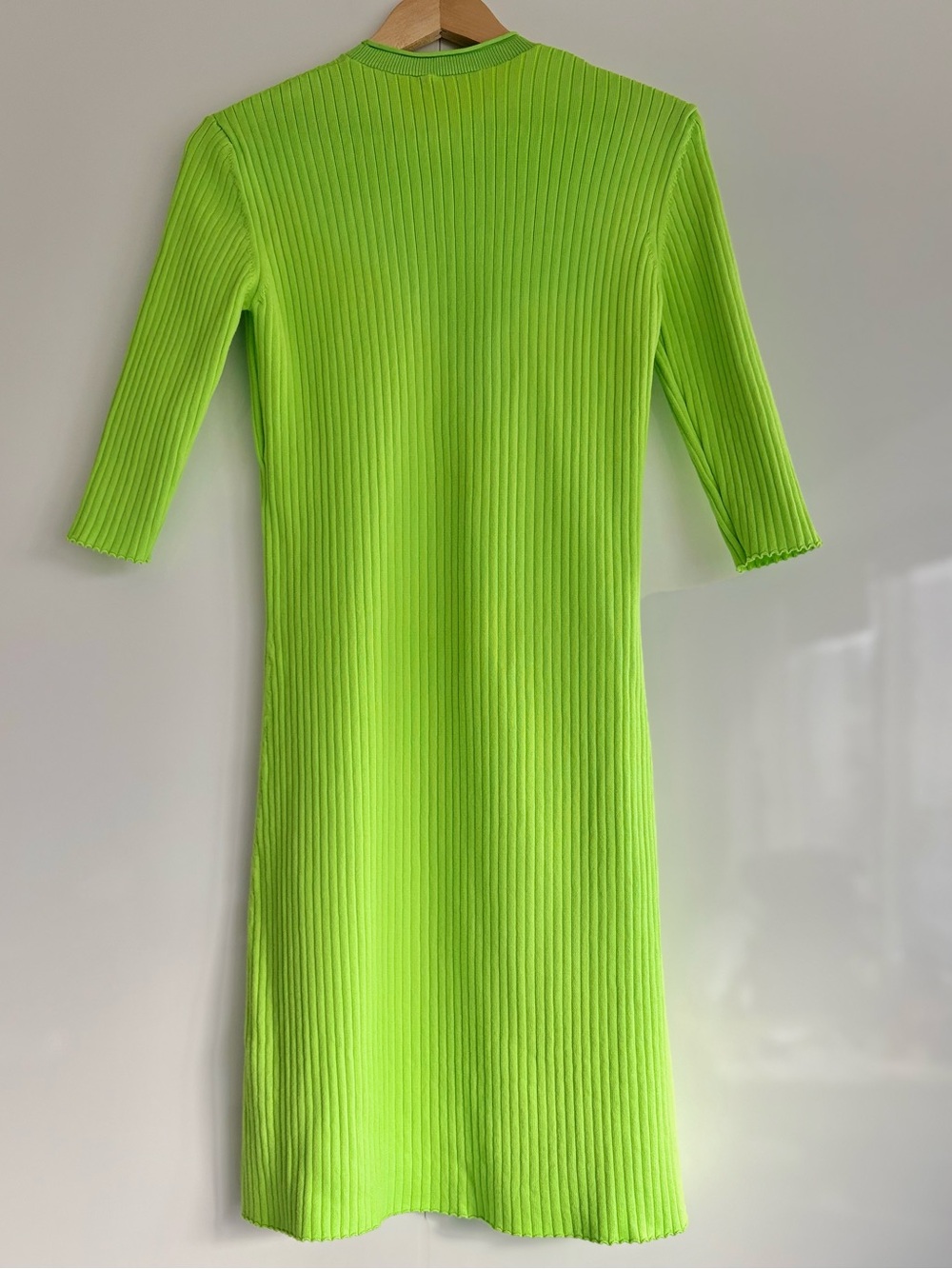 Courrèges Paris Embroidered Logo
Ribbed Dress In Neon Green, size M - Picture 3 of 12